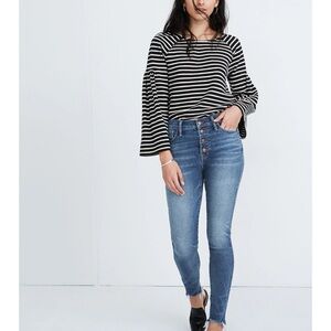 Madewell 10” high rise skinny button fly jeans size 28 button fly